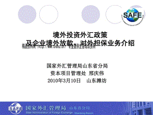 [精選]境外投資外匯政策及企業(yè)境外放款、對(duì)外擔(dān)保業(yè)務(wù)-全文預(yù)覽