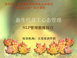 新生代員工心態(tài)管理(編輯修改稿)