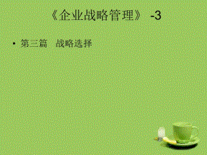 企業(yè)戰(zhàn)略管理-戰(zhàn)略選擇講義-閱讀頁