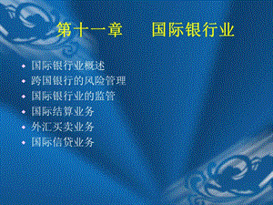 商業(yè)銀行業(yè)務(wù)與經(jīng)營第11章國際銀行業(yè)[1](完整版)