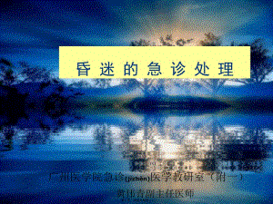 2022年醫(yī)學(xué)專題—昏迷的急診處理-在線瀏覽