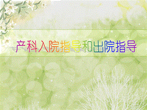 入院指導(dǎo)和出院指導(dǎo)模板-展示頁