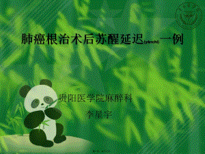 2022年醫(yī)學(xué)專題—肺癌根治術(shù)后蘇醒延遲(編輯修改稿)