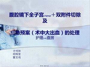 2022年醫(yī)學(xué)專(zhuān)題—腹腔鏡下全子宮+雙附件切除及-免費(fèi)閱讀