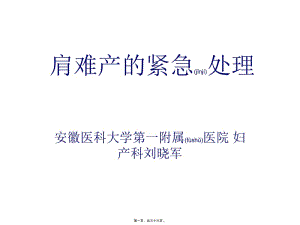 2022年醫(yī)學專題—肩難產的緊急處理--劉曉軍-免費閱讀
