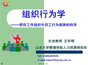 20090926192648-第一講-組織行為學概述(修訂版)(完整版)