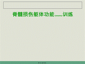 2022年醫(yī)學專題—脊髓損傷軀體功能訓練-閱讀頁