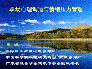 職場心理調(diào)適與壓力管理ppt-職場心理調(diào)適和心理減壓-在線瀏覽