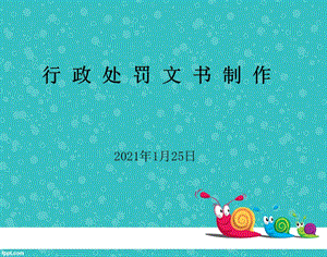 行政處罰辦案及文書制作講義(存儲(chǔ)版)