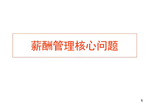 薪酬管理核心問題簡(jiǎn)介(存儲(chǔ)版)