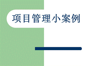 《項(xiàng)目管理小案例》ppt課件(已改無(wú)錯(cuò)字)