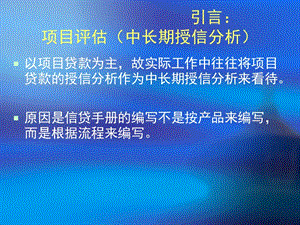 項目貸款評估詳解(完整版)