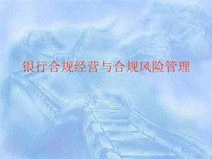 銀行合規(guī)經(jīng)營與合規(guī)風(fēng)險管理課件-文庫吧資料