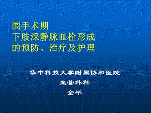 【新整理】圍手術(shù)期深靜脈血栓護(hù)理金畢ppt課件(已修改)