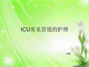 icu常見各種管道的護理ppt課件(已改無錯字)