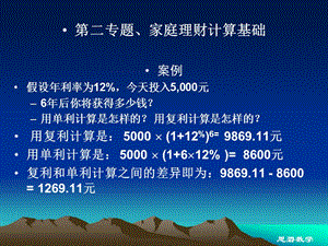 第二專題家庭理財(cái)計(jì)算基礎(chǔ)(已改無(wú)錯(cuò)字)