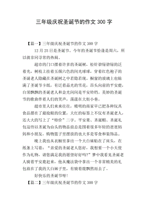 三年級(jí)慶祝圣誕節(jié)的作文300字-文庫(kù)吧在線文庫(kù)