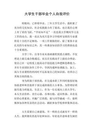 大學(xué)生干部畢業(yè)個人自我評價-全文預(yù)覽