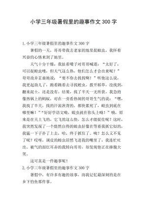 小學(xué)三年級暑假里的趣事作文300字-預(yù)覽頁