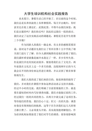 大學(xué)生培訓(xùn)機(jī)構(gòu)社會實踐報告-全文預(yù)覽