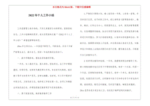 2022年個人工作小結(jié)(存儲版)