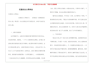 交通安全心得體會(存儲版)