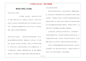 骨科實習崗位工作總結-展示頁