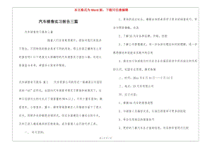 汽車銷售實(shí)習(xí)報(bào)告三篇-文庫吧