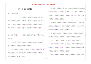 護(hù)士工作計(jì)劃四篇-全文預(yù)覽