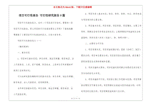 項目可行性報告-可行性研究報告5篇-wenkub.com