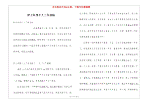 護(hù)士年度個(gè)人工作總結(jié)(專業(yè)版)