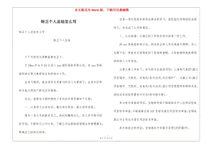 轉(zhuǎn)正個人總結(jié)怎么寫(編輯修改稿)