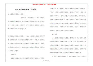 幼兒園小班的班級(jí)工作計(jì)劃(文件)