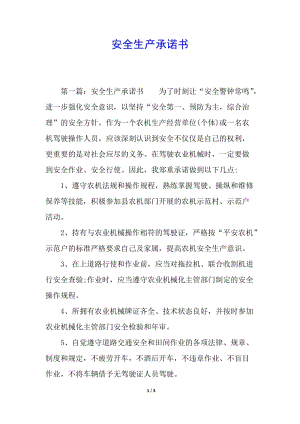 安全生產(chǎn)承諾書(編輯修改稿)