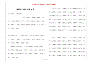 暑假實(shí)習(xí)報告匯編10篇(參考版)