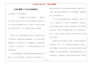 大學(xué)生暑期三下鄉(xiāng)社會實踐報告-(完整版)
