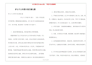 護士個人年度計劃匯編九篇(已改無錯字)