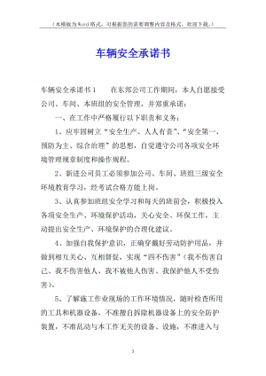 車輛安全承諾書(存儲版)