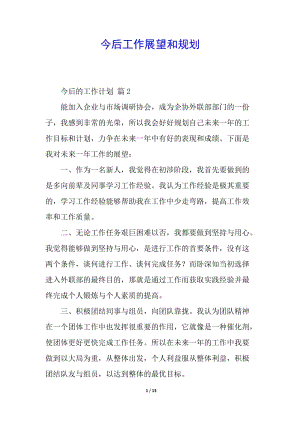今后工作展望和規(guī)劃-文庫(kù)吧資料