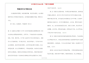 駕駛員百分考核辦法(專業(yè)版)