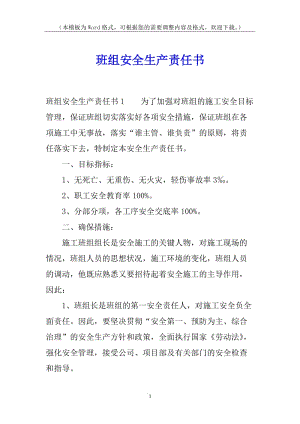 班組安全生產(chǎn)責(zé)任書(shū)-文庫(kù)吧資料