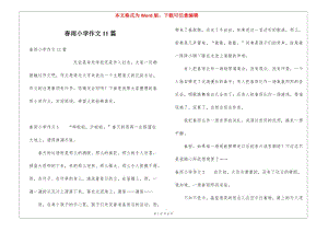 春雨小學作文11篇(專業(yè)版)