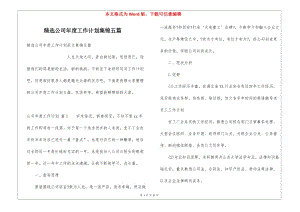 精選公司年度工作計劃集錦五篇-閱讀頁