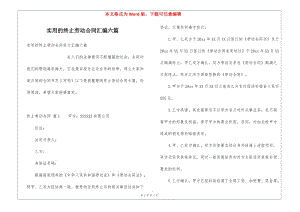 實(shí)用的終止勞動(dòng)合同匯編六篇(完整版)