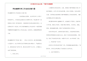 網站編輯年終工作總結合集六篇-預覽頁