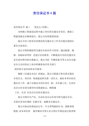 責(zé)任保證書4篇(編輯修改稿)
