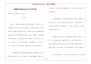 村鎮(zhèn)計生協(xié)會2022年工作計劃-預(yù)覽頁