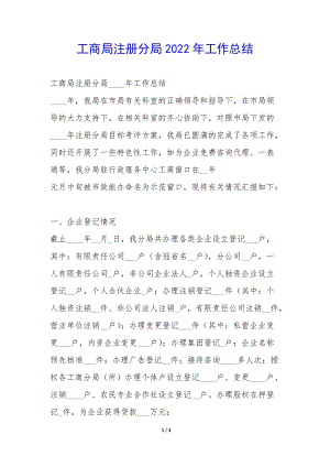 工商局注冊(cè)分局2022年工作總結(jié)-(文件)