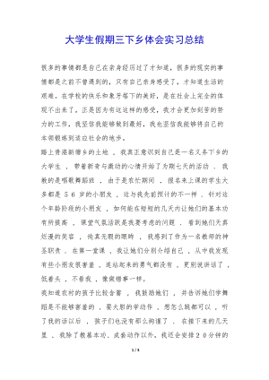 大學(xué)生假期三下鄉(xiāng)體會(huì)實(shí)習(xí)總結(jié)-(編輯修改稿)