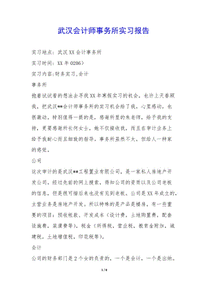 武漢會計師事務(wù)所實習報告-(已修改)